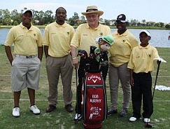 Bob Murphy with his helpers, L:R- Adrien Stewart, Norris Brown, Evette Booker & Amari Riley