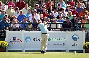 Fred Couples on the first tee